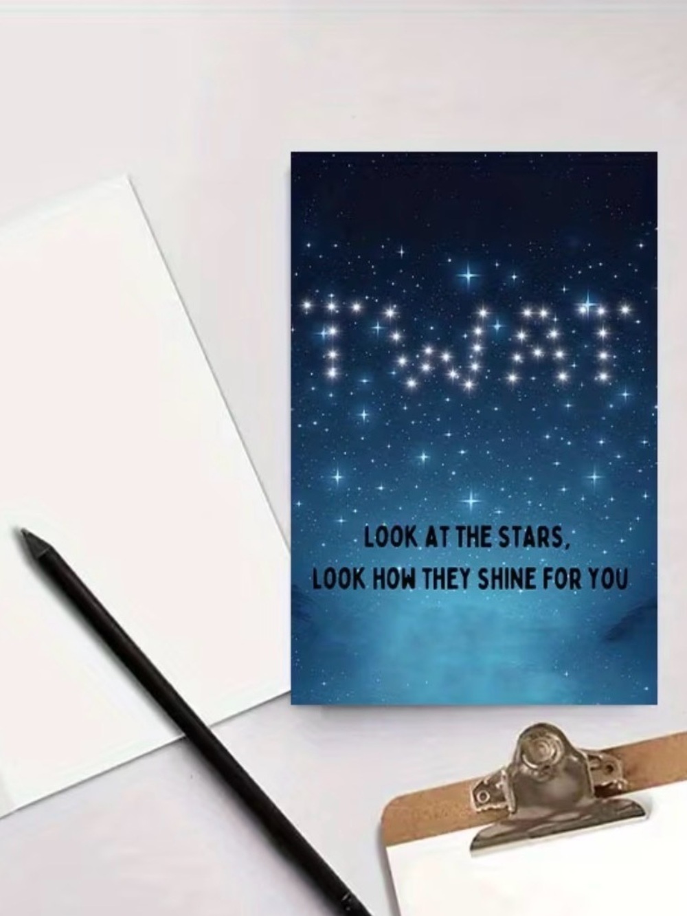 Funny Adult Card - Blue Starry Greeting Card with 'Look at the Stars'